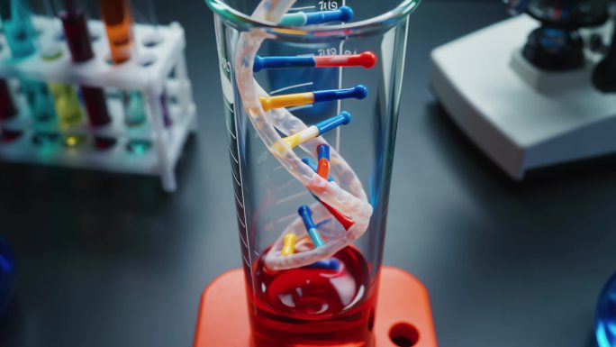 实验室科学研究动画DNA双螺旋实验展示