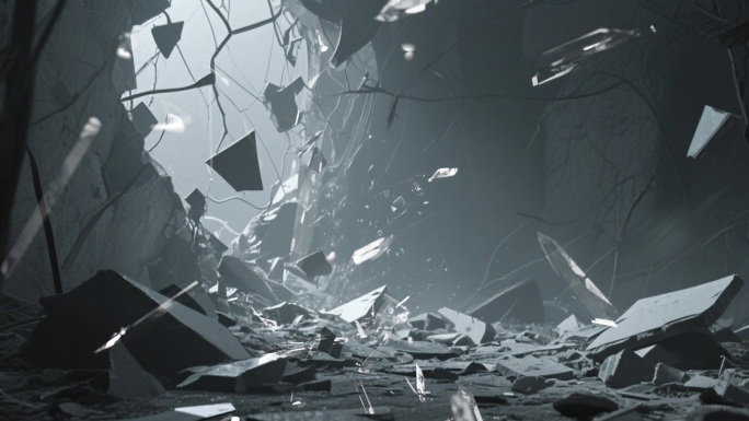 4K玻璃破碎alpha透明通道