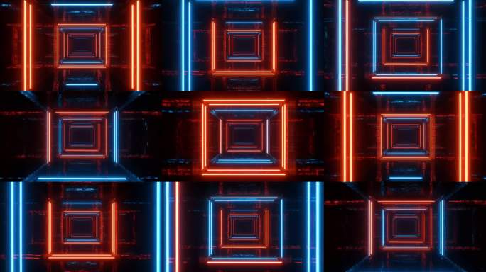 【循环动画】赛博朋克霓虹隧道