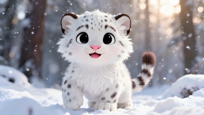 3D卡通动物鲨鱼小鸟雪豹萌趣形象合集