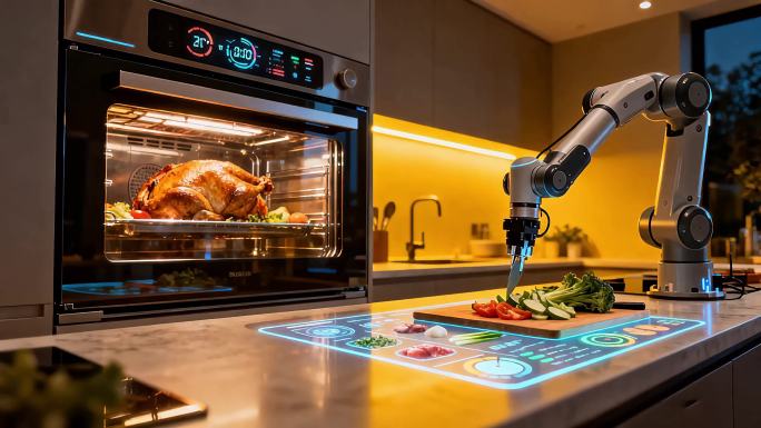 未来智能厨房科技展示 AI智能厨具生活