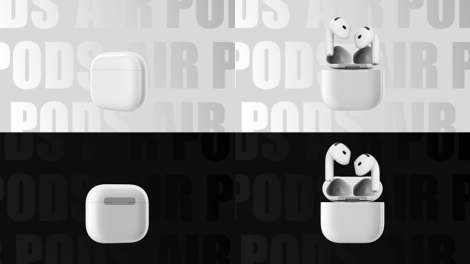 Airpod苹果耳机3D产品展示AE模板