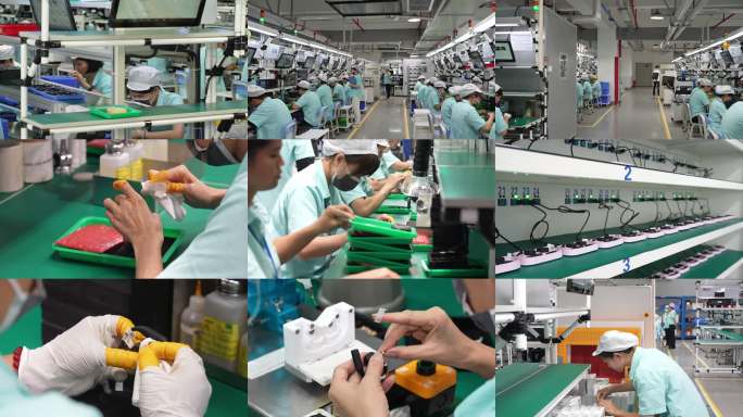 耳机制造研发生产车间蓝牙耳机加工流水线