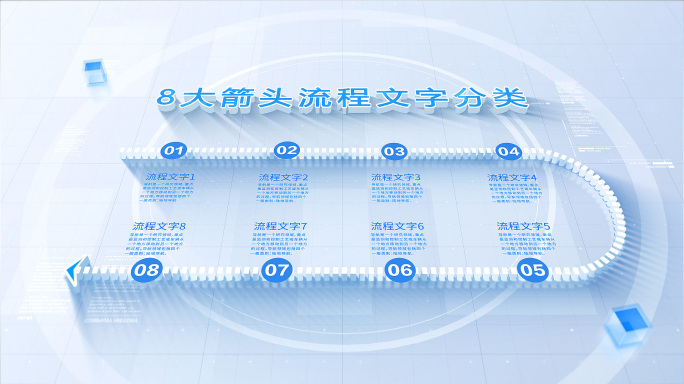 【无插件3-8类】简洁箭头流程文字