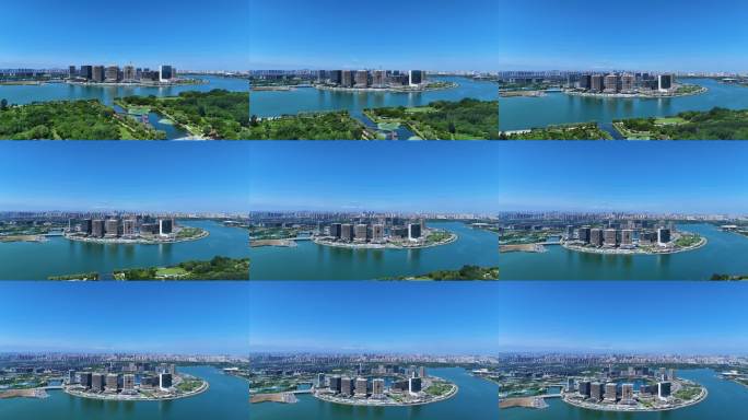 郑州北龙湖航拍｜城市天际线抬升镜头