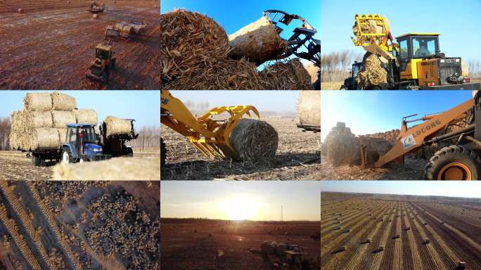现代农业秸秆回收过程