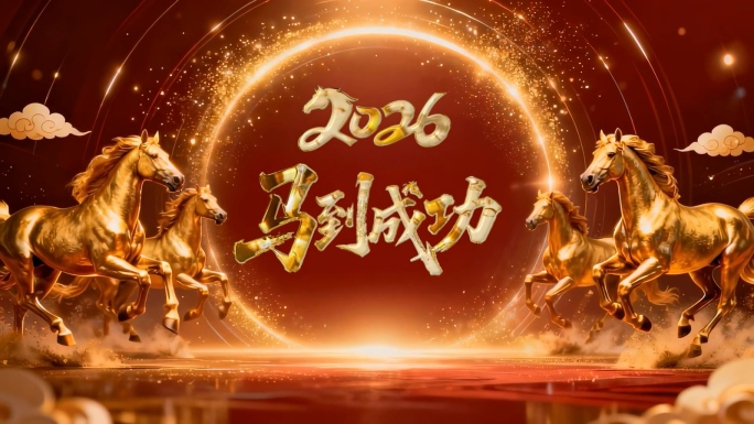 2026马年春节创意开场企业年会颁奖模板