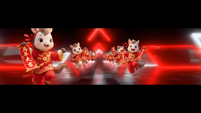 阳光彩虹小白马-喜庆动感led大屏