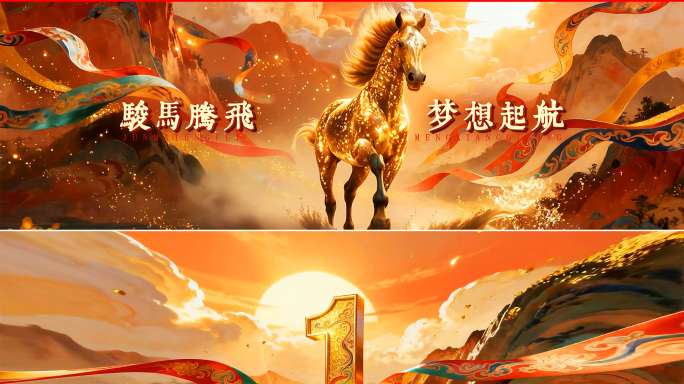 2026马年倒计时年会玩会片头AE模板