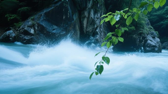 大自然山林溪流水源泉水清泉小溪流水ai素