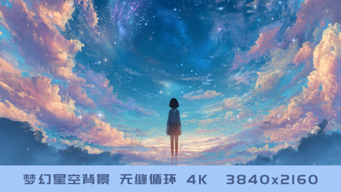 蓝色梦幻星空云彩背景