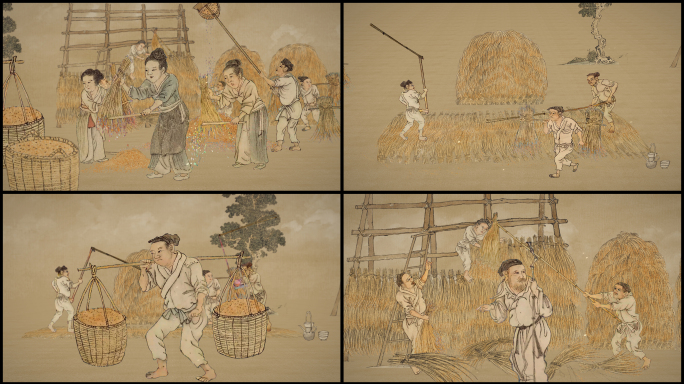 古代农业水稻丰收 AE 工程