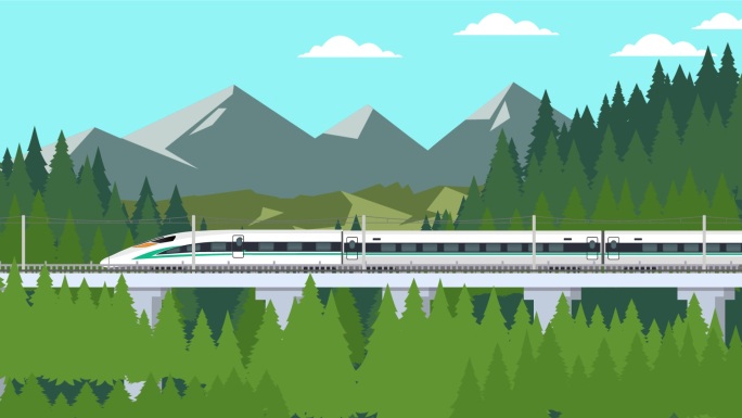 和谐号动车场景MG动画