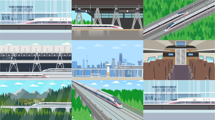 和谐号动车场景MG动画