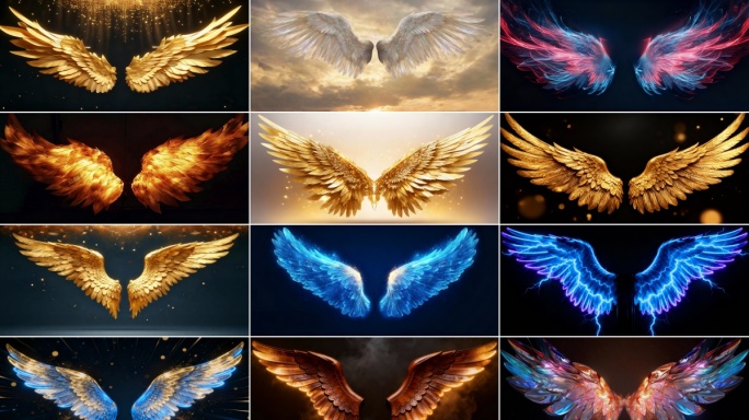 【4k长合集】炫彩大气翅膀唯美天使翅膀