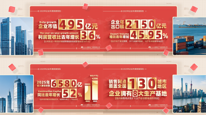 红色党建数据图文展示ae模板