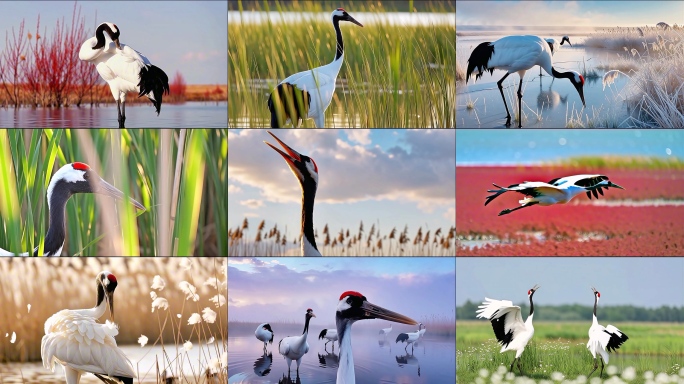 丹顶鹤湿地生态频仙鹤群飞自然保护区