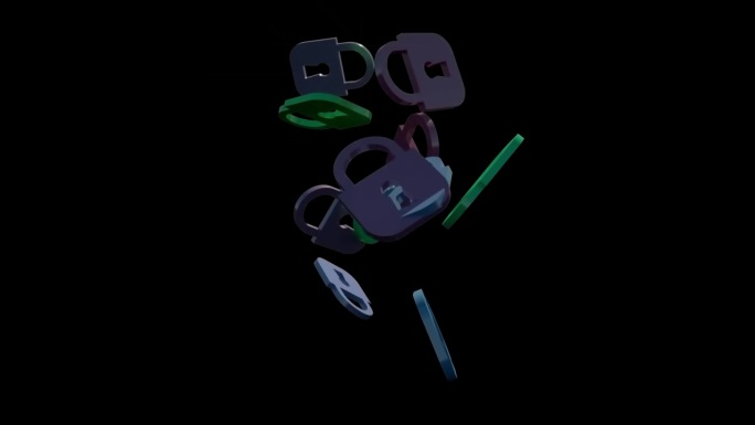安全锁信息 4K 3D 动画视频