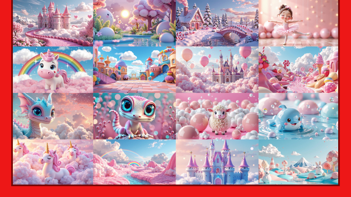梦幻童话卡通动画仙境儿童节背景萌系奇幻