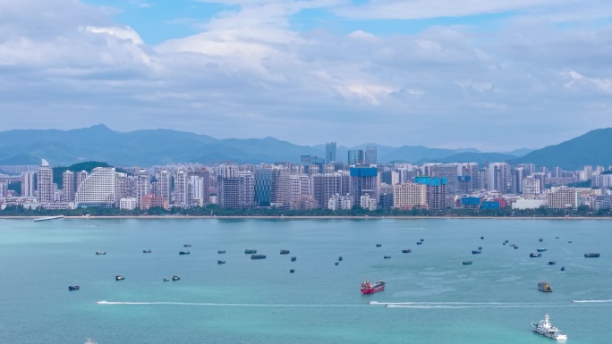 4K海南三亚湾航拍