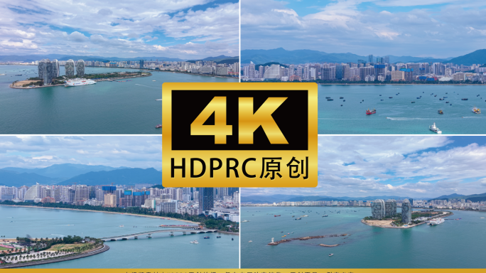 4K海南三亚湾航拍