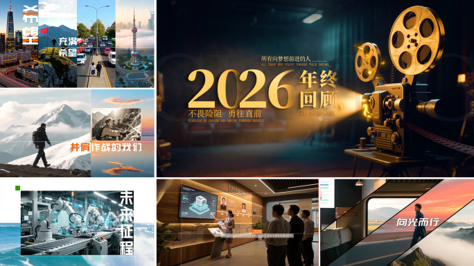 【无插件】2026年终回顾年会暖场片头