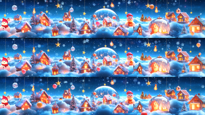 8k宽屏梦幻冬天童话圣诞背景