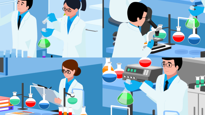科学家 化学 工作AE模板