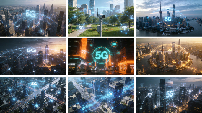 5G智能城市科技感 未来城市5G网络