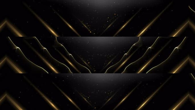 极宽屏大气颁奖晚会金色线条粒子舞台背景