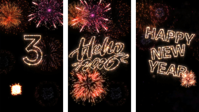 2026竖版跨年烟花倒计时