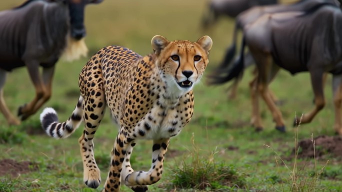 猎豹草原捕猎瞬间