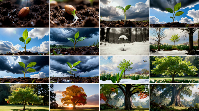 种子长成参天大树延时动画