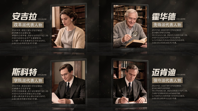 历史复古怀旧人物介绍人物展示玻璃相框图文