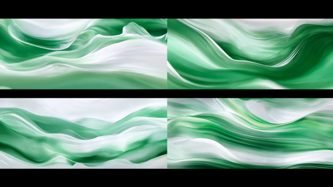 青丝-绿色国风意境LED大屏