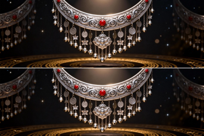 3:1循环苗族银饰歌舞背景