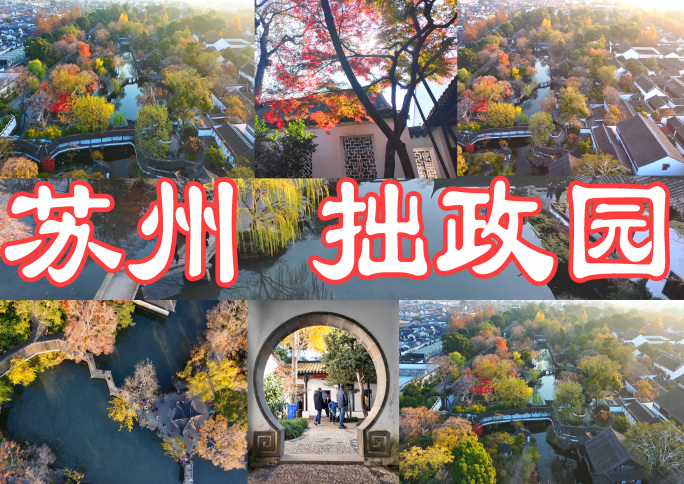 苏州拙政园 江南园林秋景