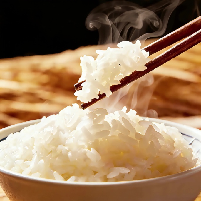 米饭 米粒 大米 饭锅蒸米饭 1:1视频