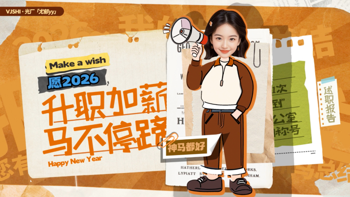 5人版卡通换头/2026马年趣味年度总结