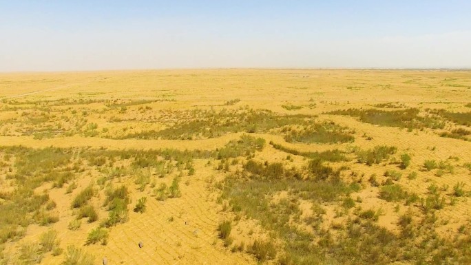 内蒙古治沙防沙航拍2