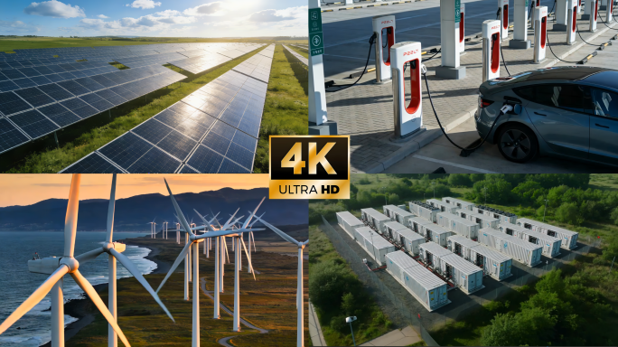 新能源充电能源科技电网视频素材包 01
