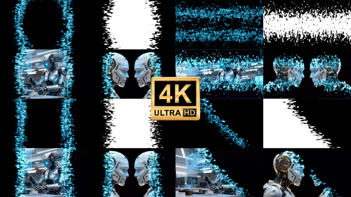 AE模版+输出-4种电子像素风转场