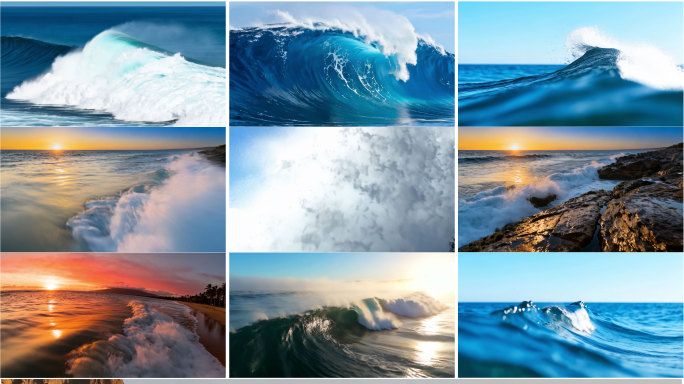 【4K合集】海浪 大海航拍 海洋海鸥巨浪