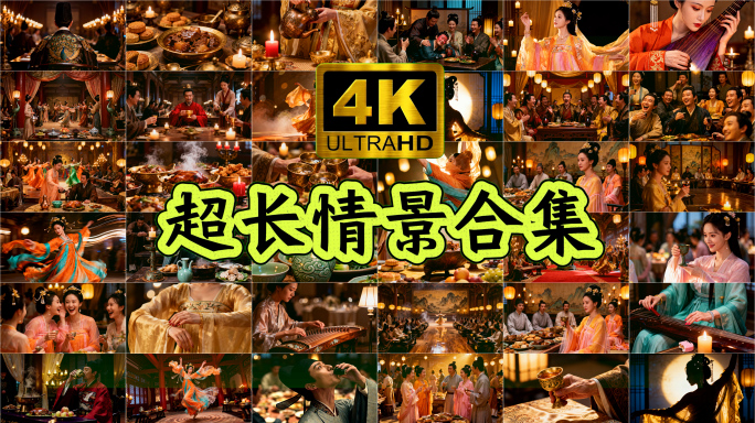 古代夜宴华服盛宴唐代舞女