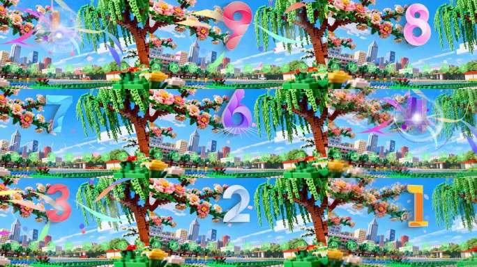 8K时尚炫彩积木像素风启动仪式