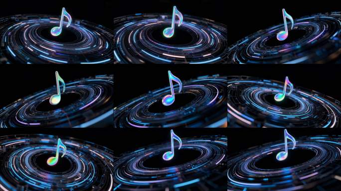 动感科技背景霓虹符号动画