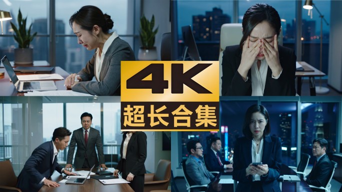 职场受委屈哭泣精英办公场景