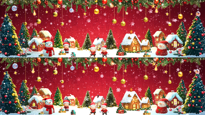 8k宽屏圣诞节舞台背景