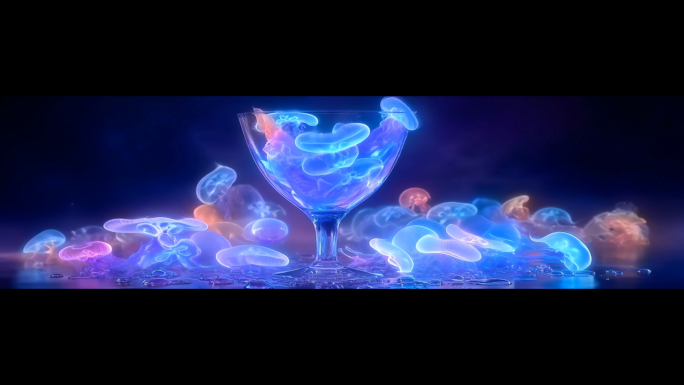 烟火里的尘埃-梦幻星辰发光水母大屏