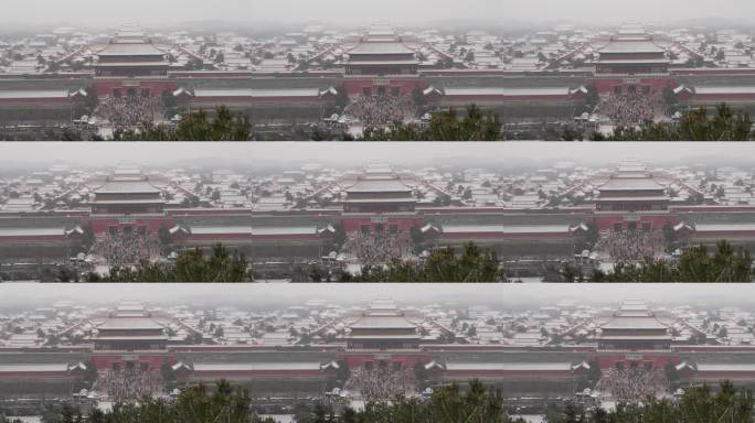 北京故宫全景雪景